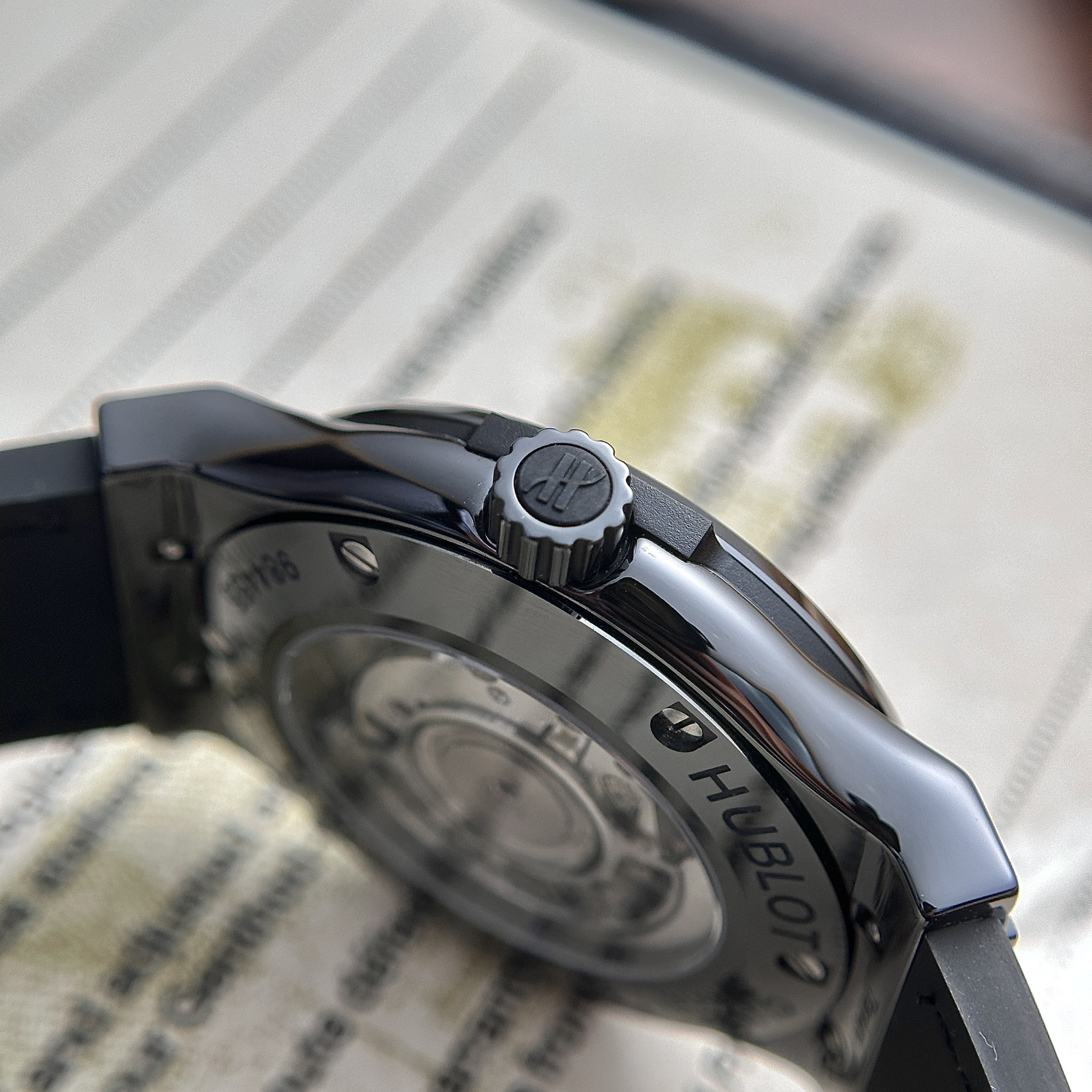 Hublot Classic Fusion Ceramic Black Dial Replica Watch JJZ 42mm - Image 4