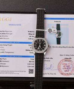 Patek Philippe Aquanaut 5067 Automatic Replica Watch Custom Moissanite Diamonds Black 35.6mm