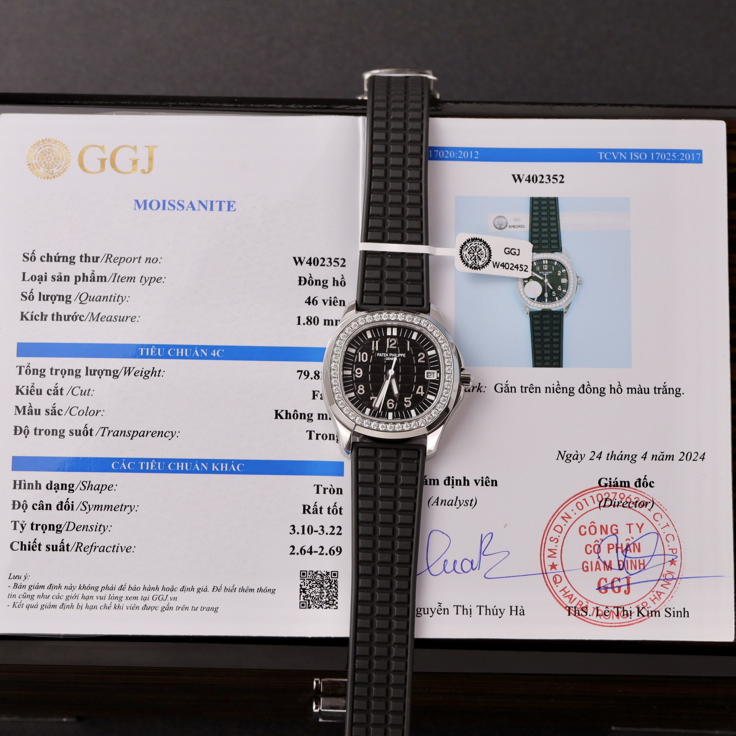 Patek Philippe Aquanaut 5067 Automatic Replica Watch Custom Moissanite Diamonds Black 35.6mm