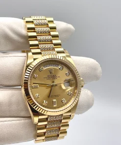 Alternative view of Rolex Day-Date 36 128238 Yellow Gold Champagne Diamond Dial