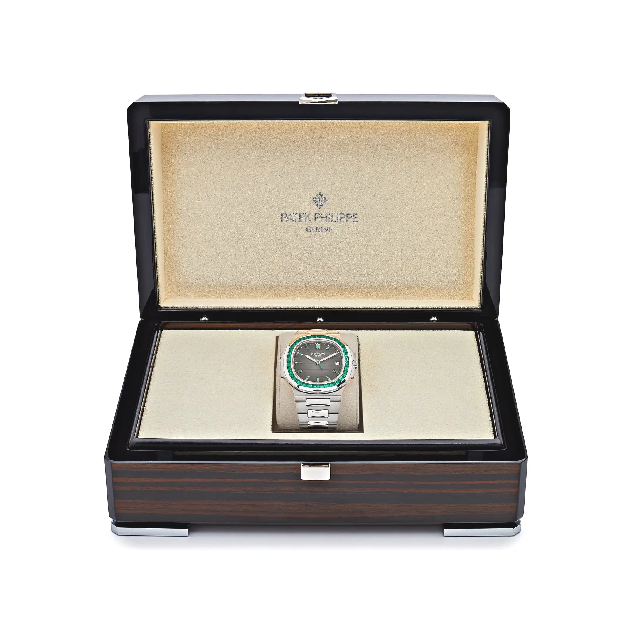 Patek Philippe Nautilus 5711/113P-001 Date Platinum Emeralds Black Dial - Image 7
