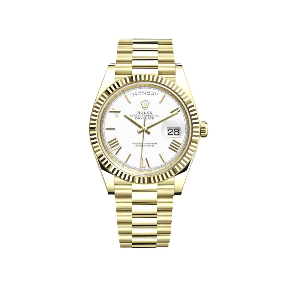 Rolex Day-Date 40 228238 Yellow Gold White Dial
