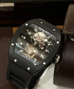 Replica Richard Mille Watch RM001 Tourbillon Black Ceramic 42mm