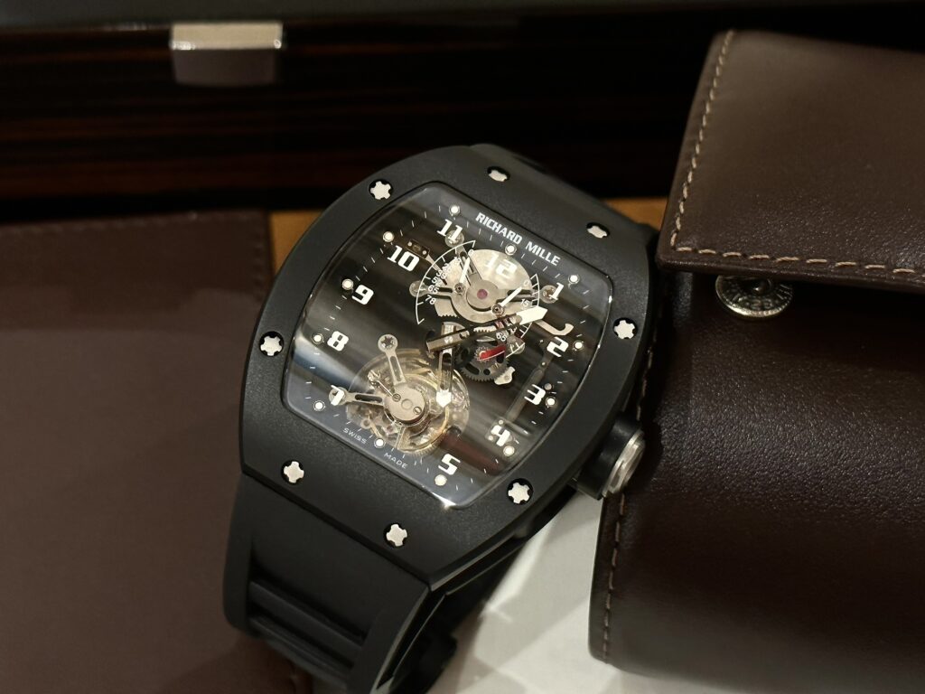 Replica Richard Mille Watch RM001 Tourbillon Black Ceramic 42mm