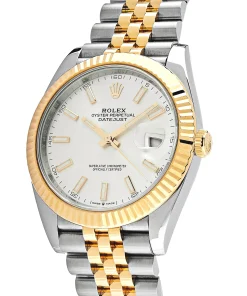 Alternative view of Rolex Datejust 41 126333 Yellow Gold Stainless Steel Silver Dial