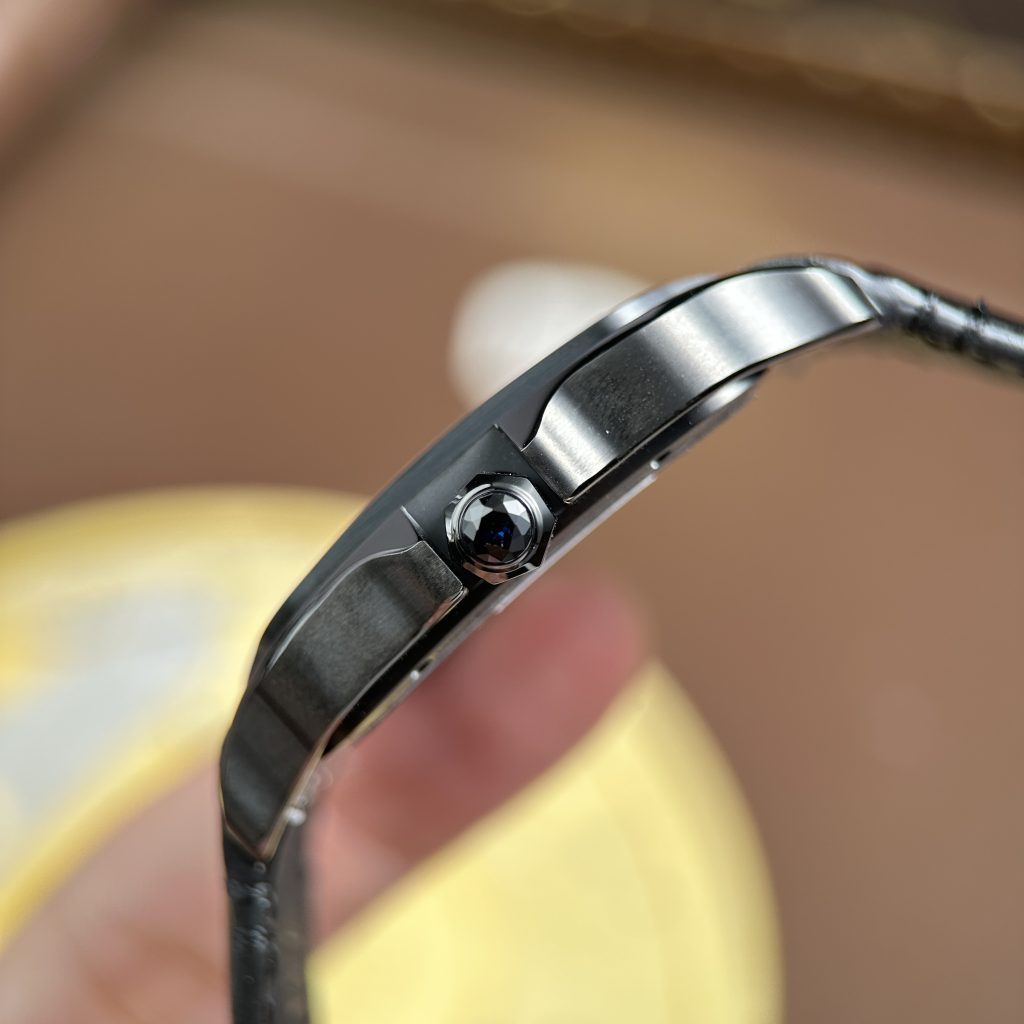 Đồng Hồ Cartier Santos de Cartier Rep Cao Cấp Skeleton Dây Da Đen Nhà Máy MLF 39.8mm
