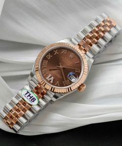 Alternative view of Rolex DateJust Demi Replica Chocolate Dial Roman Numerals THB Factory 31mm