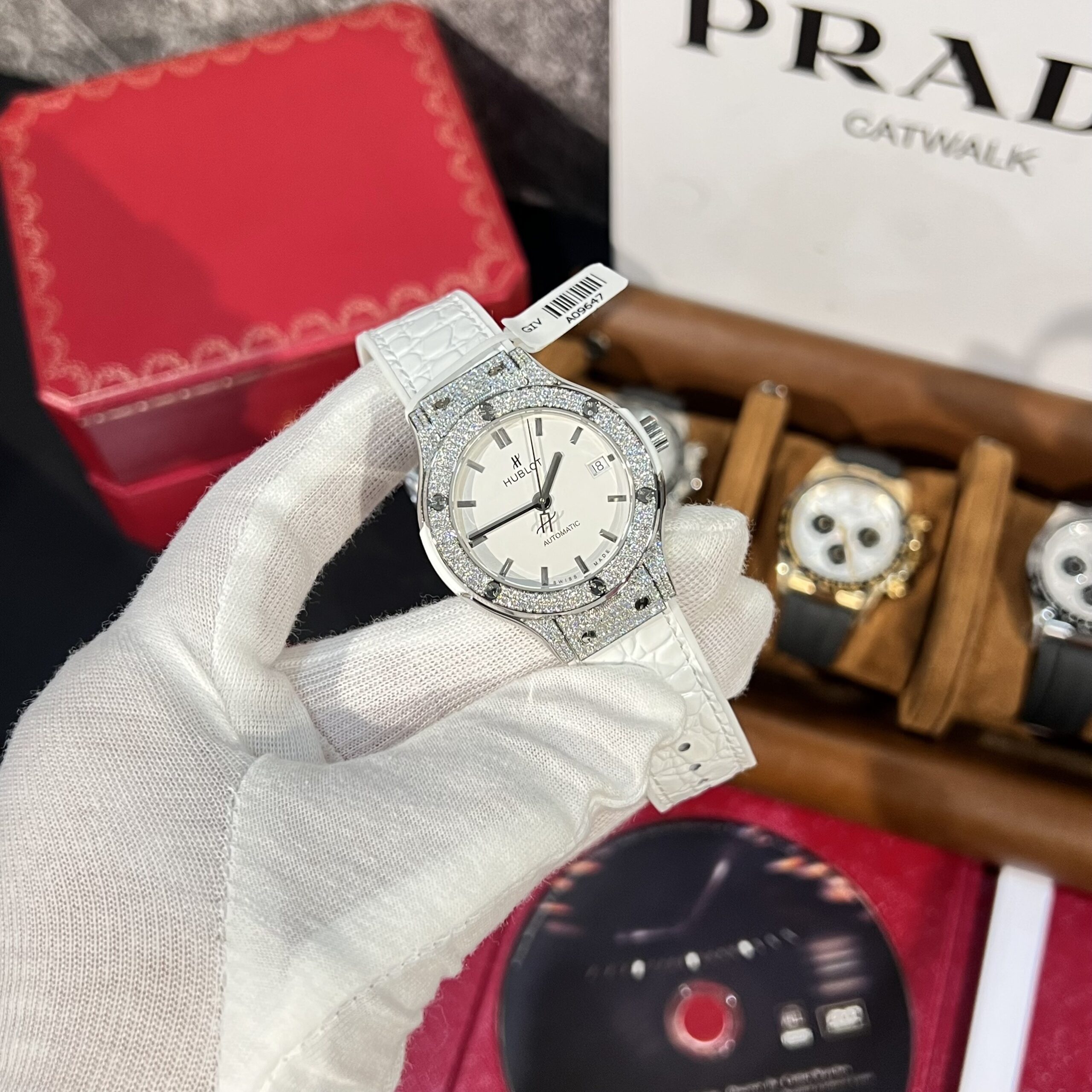 Hublot Classic Fusion Titanium Custom Diamonds Moissanite White Dial 38mm - Image 2