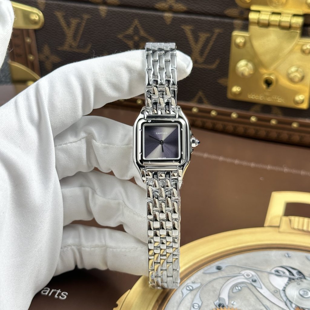 Đồng hồ Cartier Replica 11 Panthere Small Model Nữ Mặt Xám Máy Pin Thụy Sỹ 23x30mm