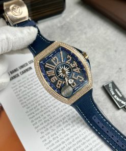 Alternative view of Franck Muller V45 Watch Rose Gold Blue Color ABF Factory 45mm