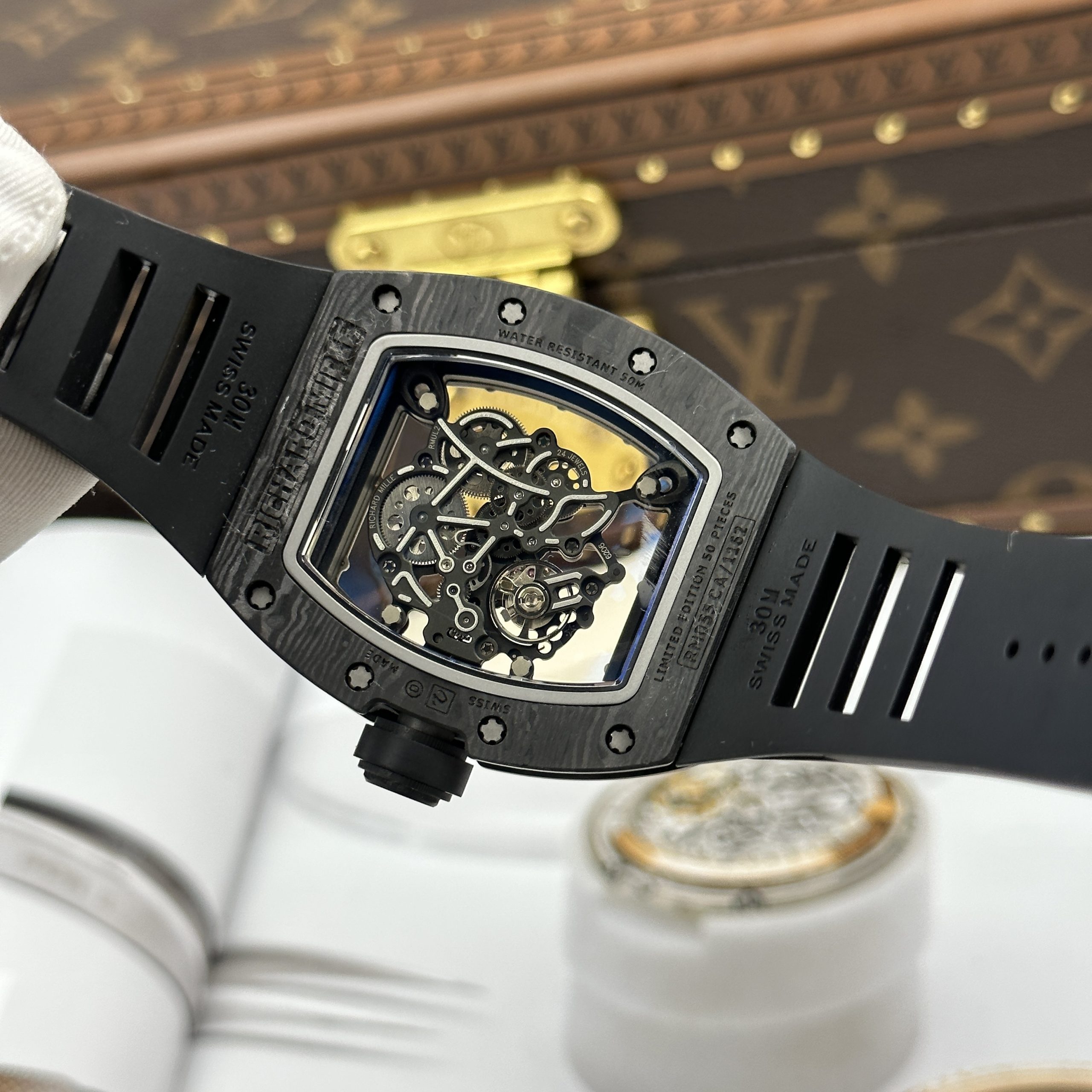Richard Mille Carbon Crafting NTPT RM055 Black Rubber Strap ZF Factory 49.9×42.7mm - Image 11