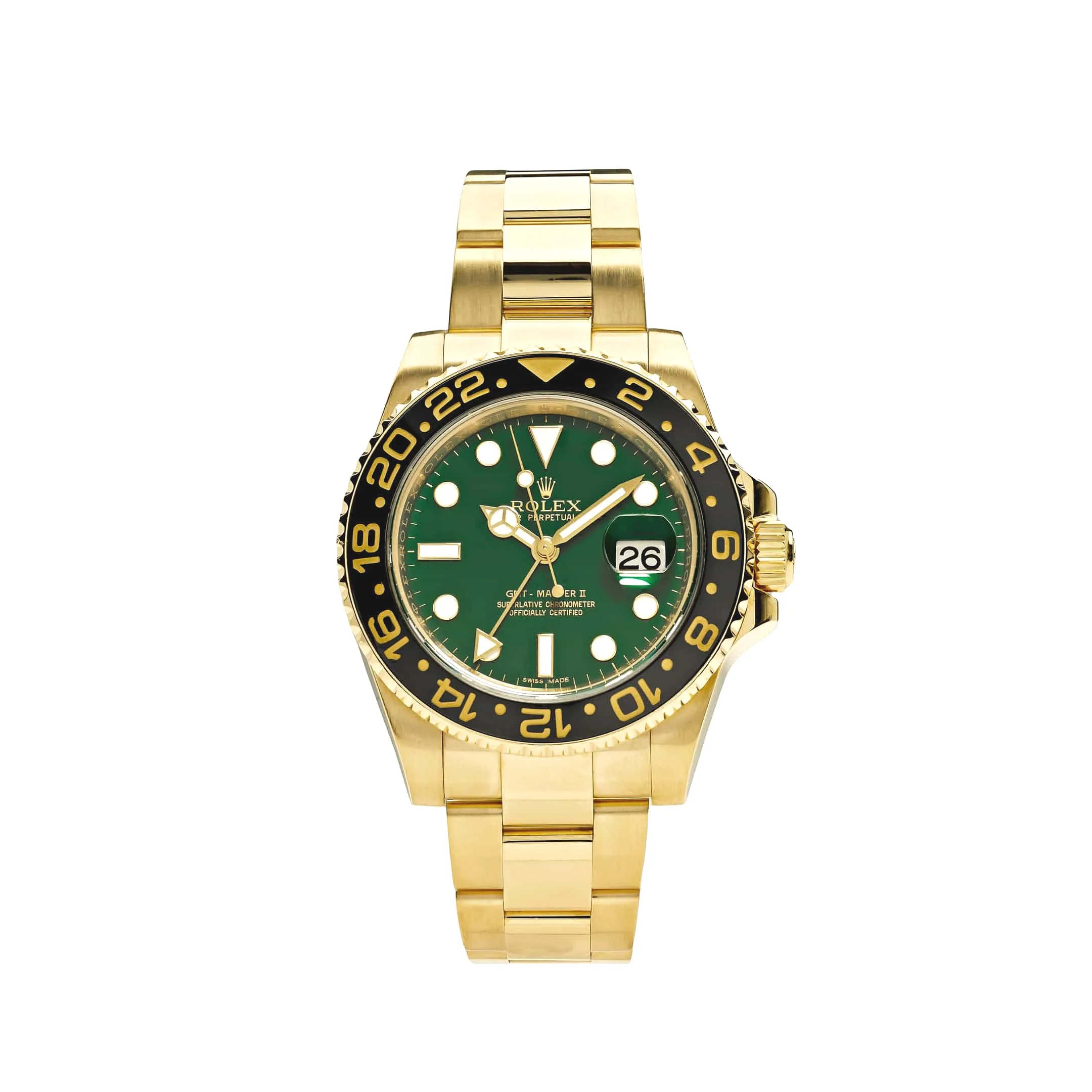 Rolex GMT-Master II 116718LN Yellow Gold Green 40mm