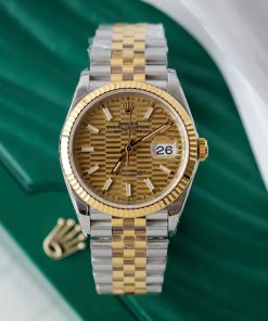 Rolex Datejust 126231 Replica Watch Demi Gold Brick Dial VSF Factory 36mm