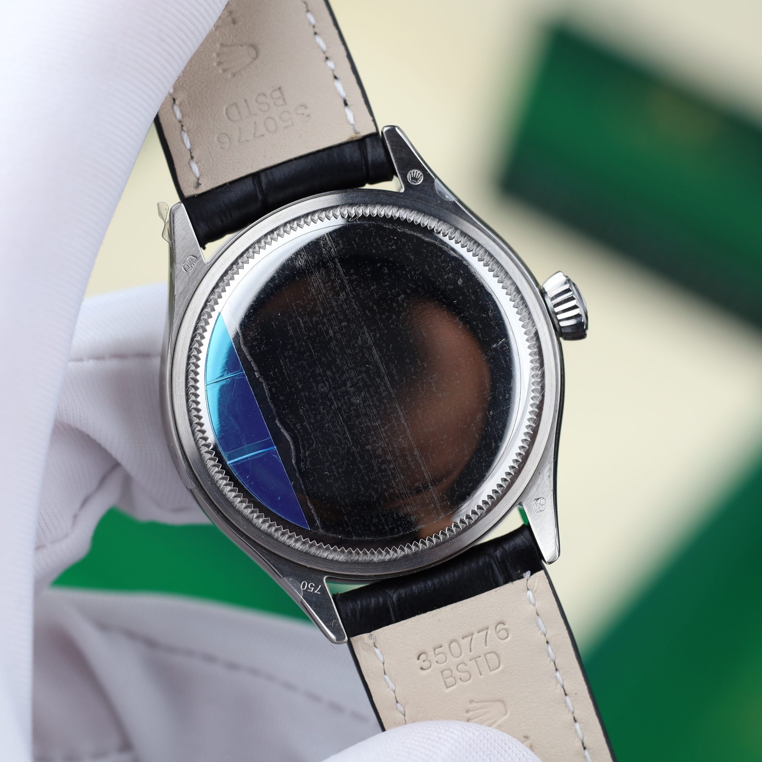 Rolex Cellini Dual Time 50525 Replica Watch Silver Dial Leather Strap KZ Factory 39mm - Image 6