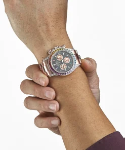 Alternative view of Rolex Daytona 116595RBOW ‘Rainbow’ Rose Gold Black Dial Sapphire Bezel 40mm