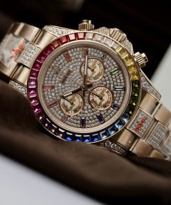 Alternative view of Replica Rolex Watch Daytona Rainbow High Quality Full CZ Men’s 40mm