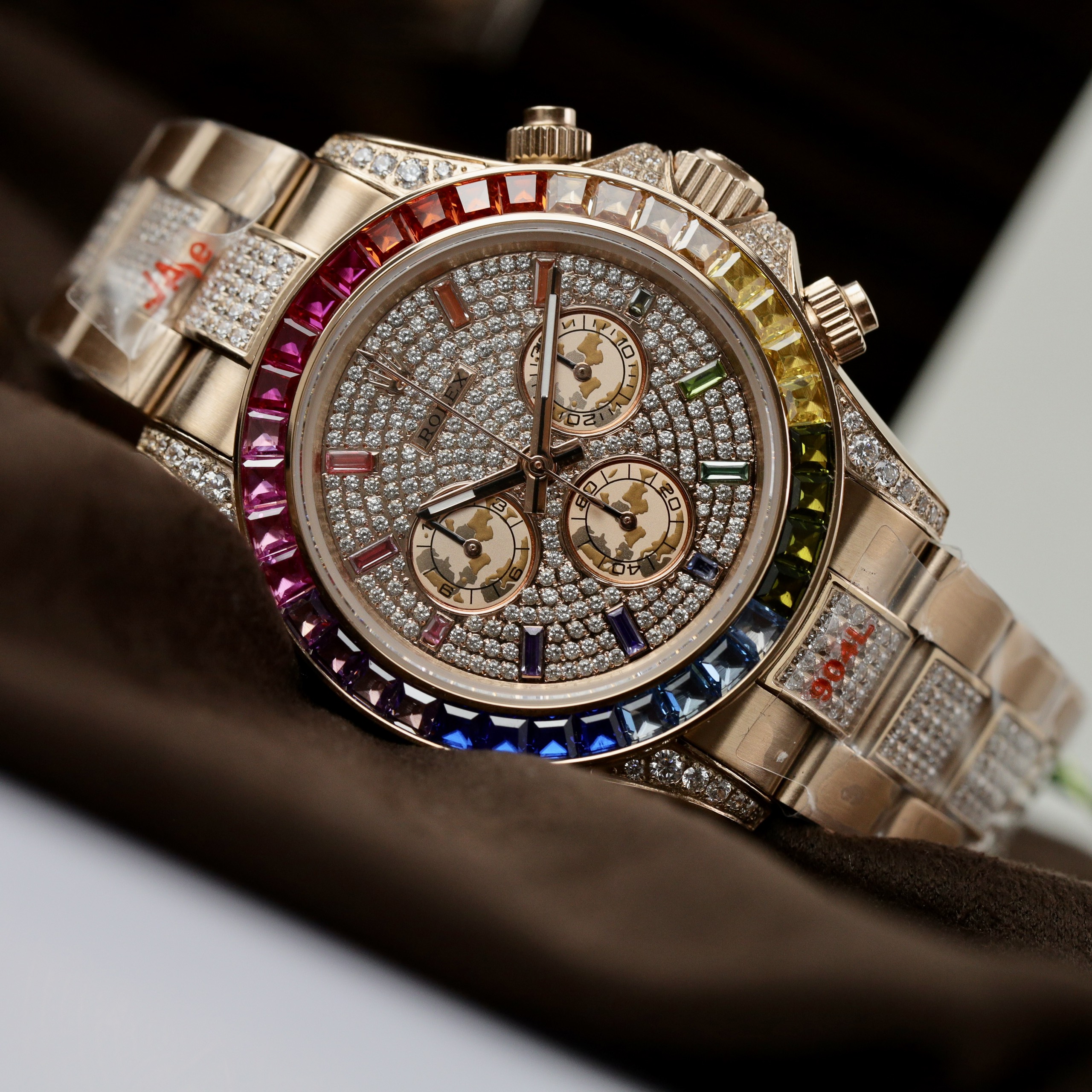 Replica Rolex Watch Daytona Rainbow High Quality Full CZ Men’s 40mm - Image 2